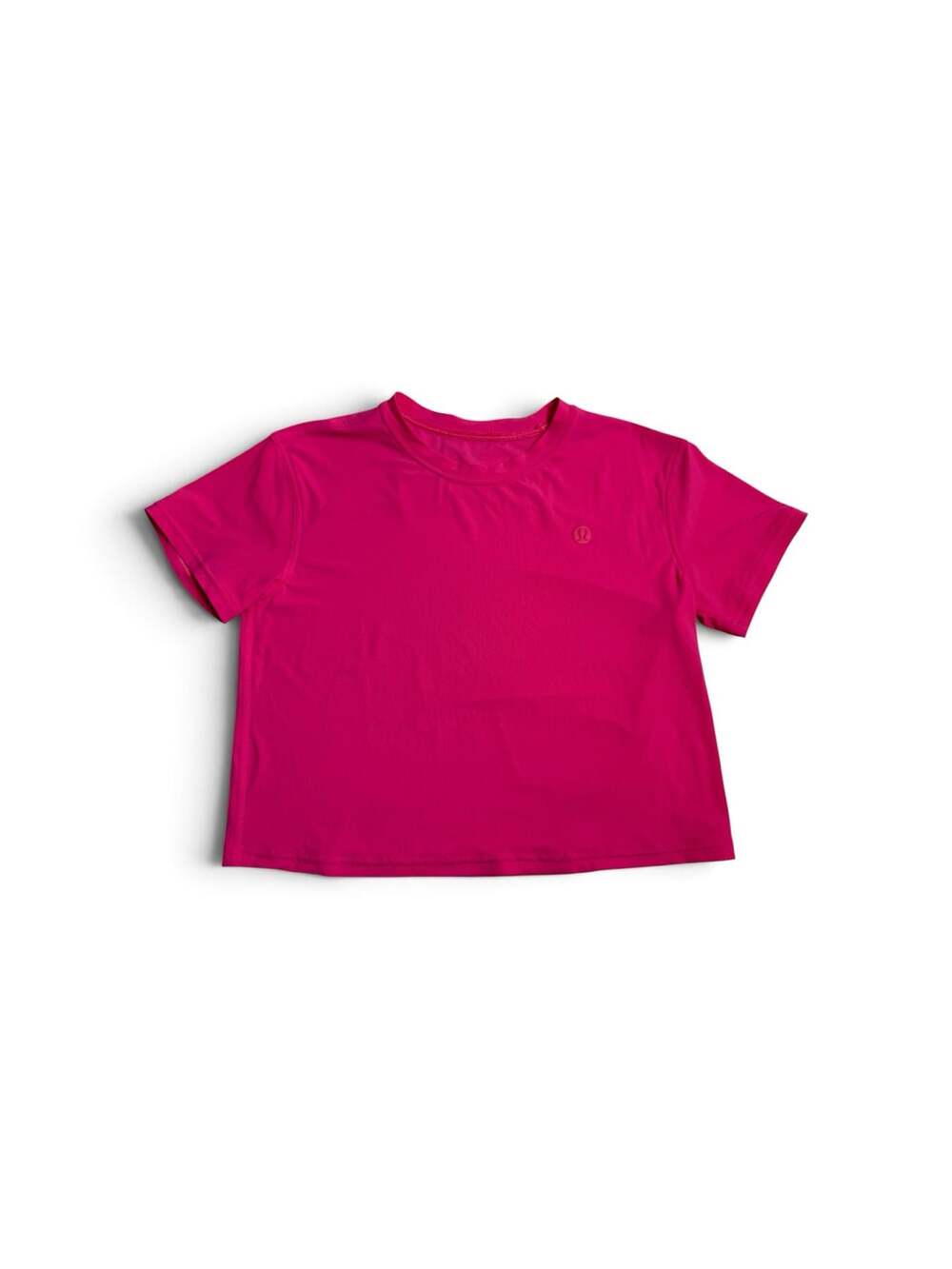 Lululemon Hot Pink Short Sleeve Athletic Crop Top T-Shirt
